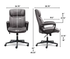 Gray & Black Executive Office Chair -Happy Home Area 810513554 3