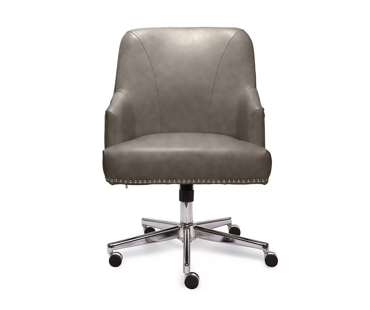 Leighton Gray Memory Foam Bonded Leather Office Chair 1 Leighton Gray Memory Foam Bonded Leather Office Chair