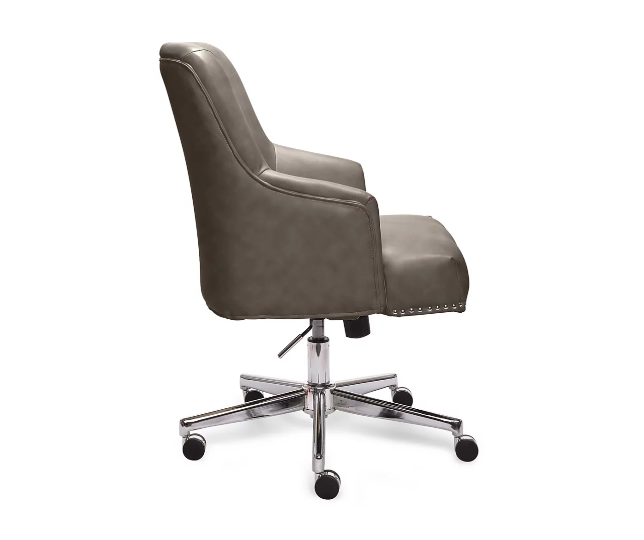 Leighton Gray Memory Foam Bonded Leather Office Chair 3 Leighton Gray Memory Foam Bonded Leather Office Chair - Image 3