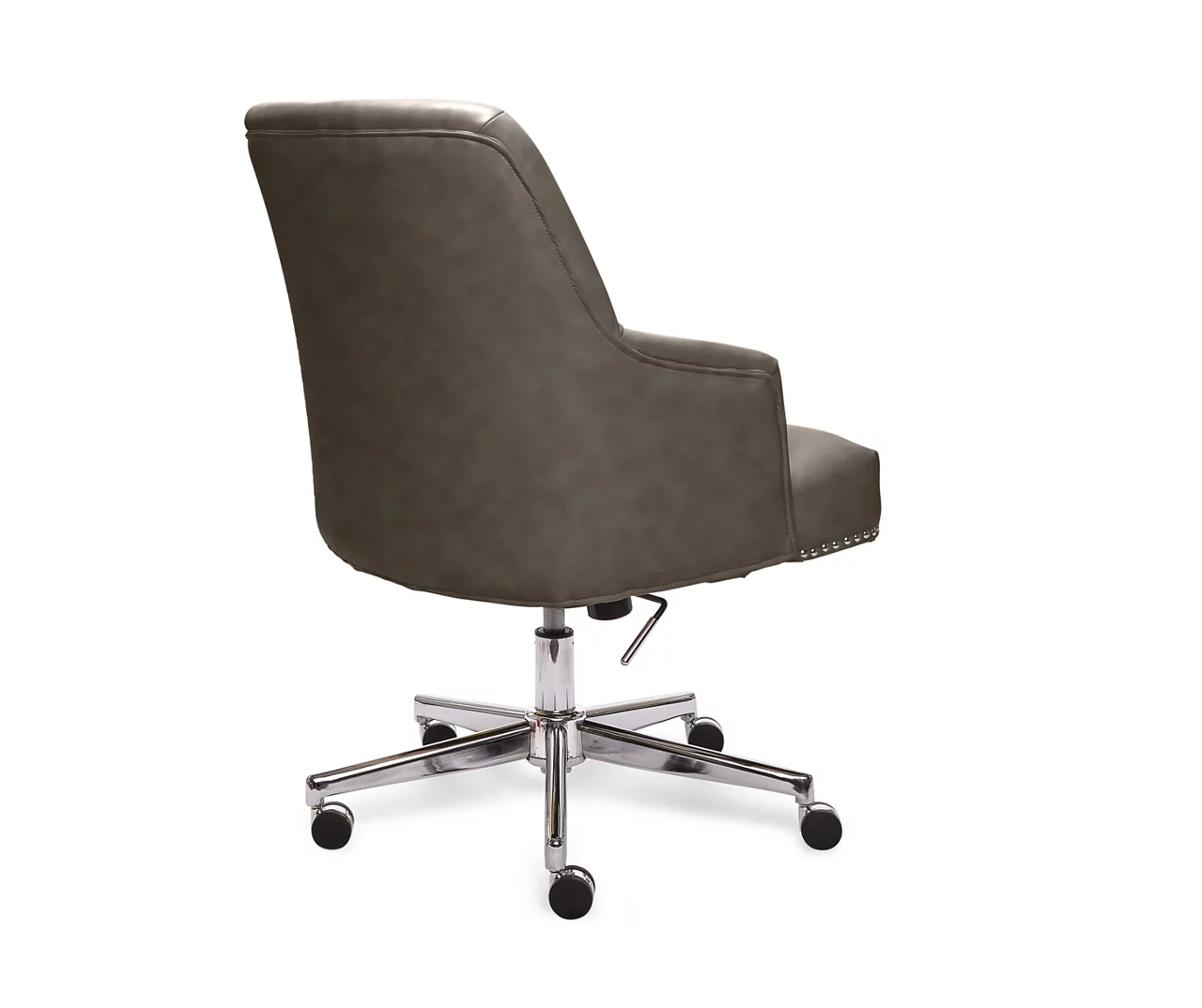 Leighton Gray Memory Foam Bonded Leather Office Chair 4 Leighton Gray Memory Foam Bonded Leather Office Chair - Image 4