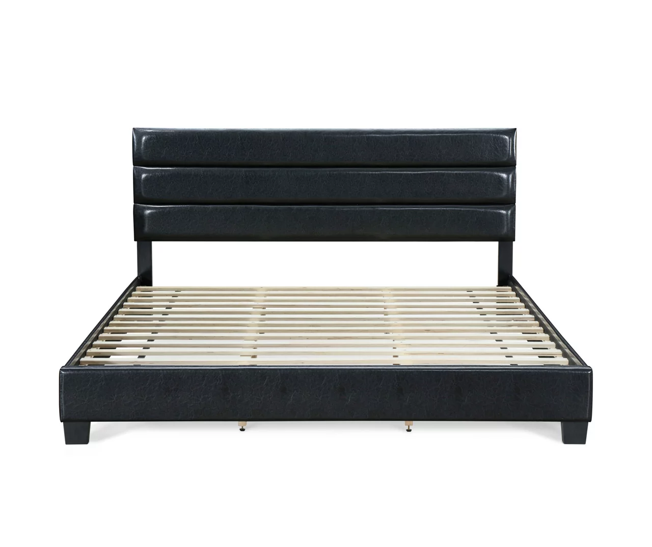 Black Channel Tufted King Upholstered Bed Frame 2 Black Channel Tufted King Upholstered Bed Frame - Image 2