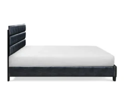 Black Channel Tufted King Upholstered Bed Frame 22 Black Channel Tufted King Upholstered Bed Frame -Happy Home Area 810513588 11
