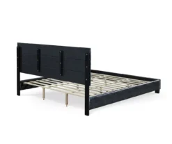 Black Channel Tufted King Upholstered Bed Frame 19 Black Channel Tufted King Upholstered Bed Frame -Happy Home Area 810513588 13