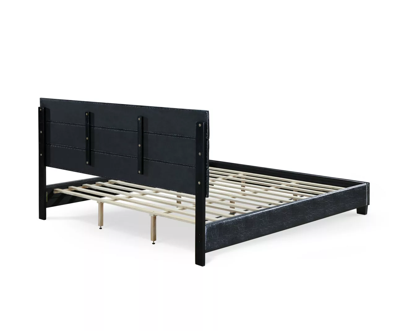 Black Channel Tufted King Upholstered Bed Frame 4 Black Channel Tufted King Upholstered Bed Frame - Image 4