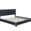 Black Channel Tufted King Upholstered Bed Frame