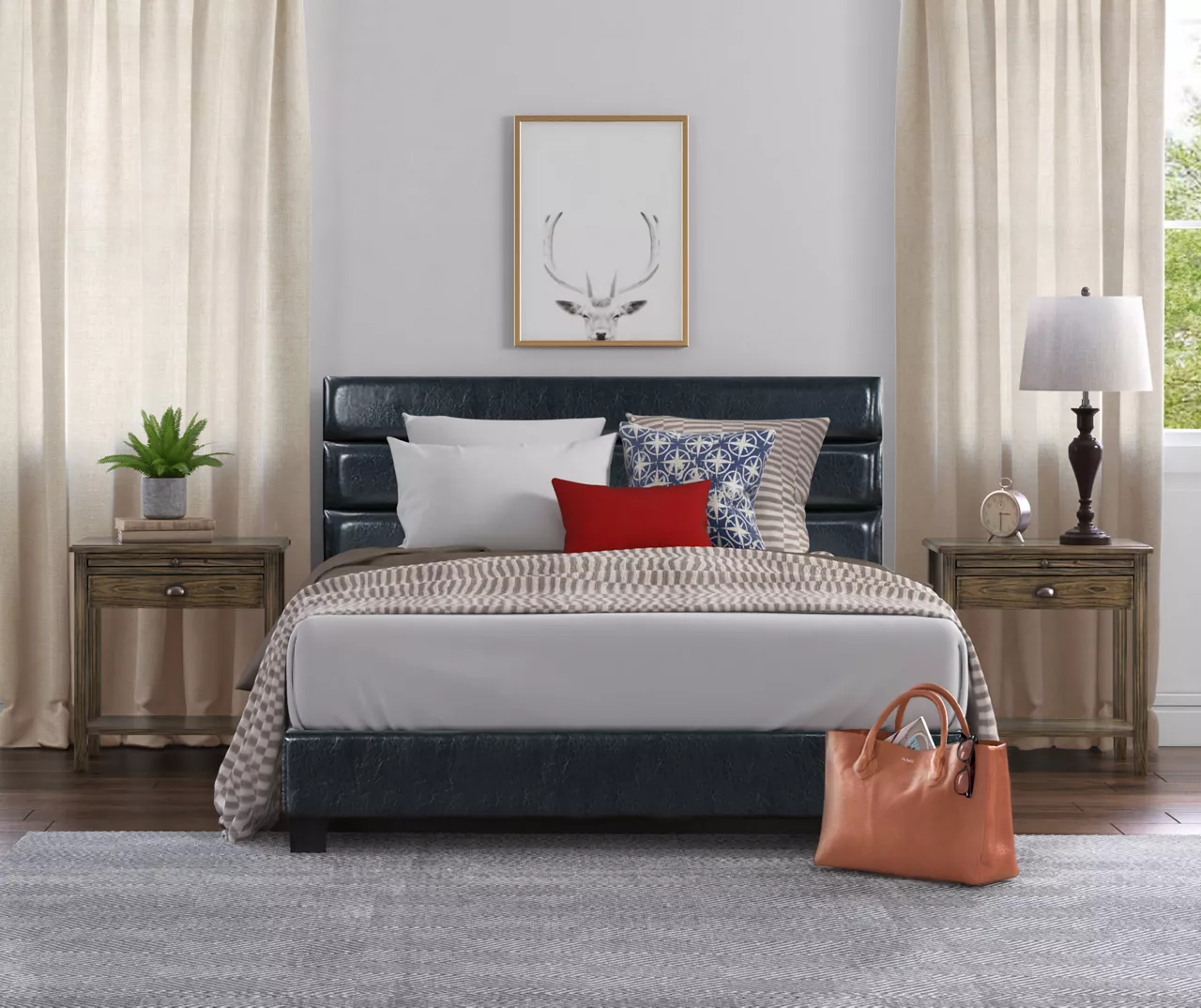 Black Channel Tufted King Upholstered Bed Frame 15 Black Channel Tufted King Upholstered Bed Frame - Image 15