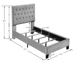 Decatur Navy Twin Upholstered Bed -Happy Home Area 810519977 5