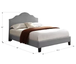 Lombard Light Gray Full Upholstered Bed -Happy Home Area 810519982 6