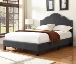Lombard Charcoal Gray California King Upholstered Bed -Happy Home Area 810519986 7