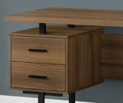 60" Walnut Woodgrain & Black Floating Desk 7 60" Walnut Woodgrain & Black Floating Desk -Happy Home Area 810527324 3