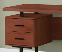 60" Cherry Woodgrain & Black Floating Desk -Happy Home Area 810527325 3