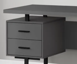 60" Gray & Black Floating Desk -Happy Home Area 810527327 3