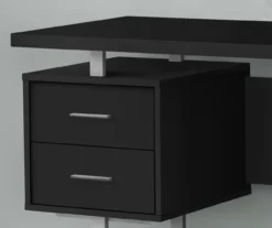 60" Black & Silver Floating Desk -Happy Home Area 810527331 3