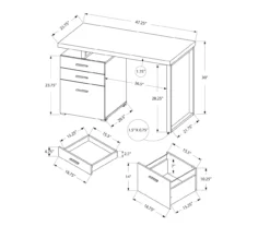 Monarch 48" Floating Computer Desk -Happy Home Area 810527334 5