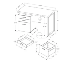 Monarch 48" Floating Computer Desk -Happy Home Area 810527341 5