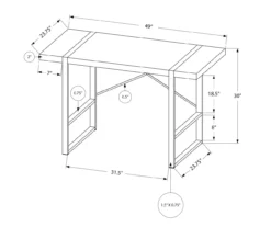 Monarch Paneled Metal Computer Desk -Happy Home Area 810527342 10