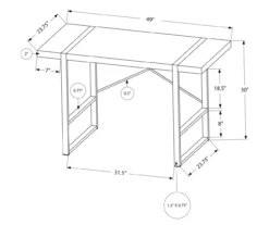Monarch Paneled Metal Computer Desk -Happy Home Area 810527346 5