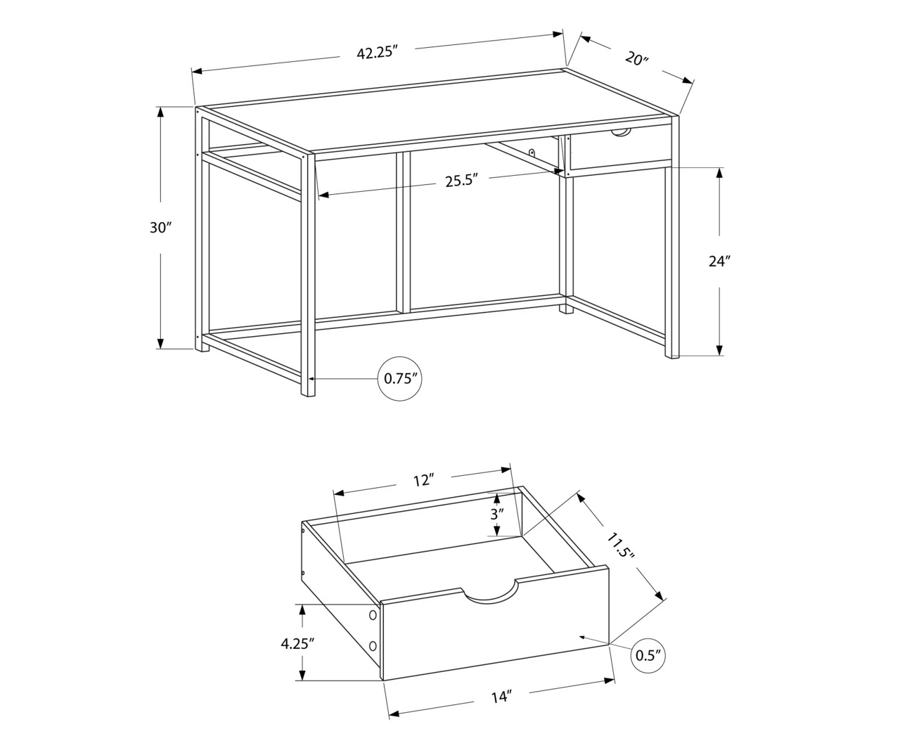 Black Metal Computer Desk 5 Black Metal Computer Desk - Image 5