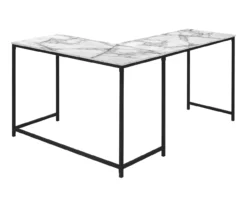 Monarch L-Shaped Metal Corner Desk -Happy Home Area 810527368 6