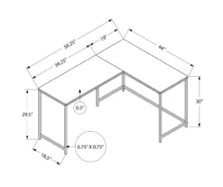 Black Metal L-Shaped Corner Desk -Happy Home Area 810527369 10