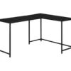 Black Metal L-Shaped Corner Desk