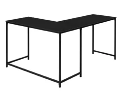 Black Metal L-Shaped Corner Desk -Happy Home Area 810527369 6