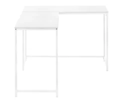 White Metal L-Shaped Corner Desk -Happy Home Area 810527370 5