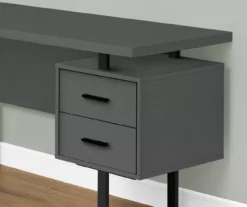 Black & Gray 3-Drawer L-Shaped Corner Desk -Happy Home Area 810527373 3