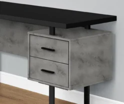 Faux Concrete & Black 3-Drawer L-Shaped Corner Desk -Happy Home Area 810527375 3