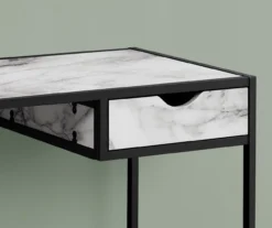 White Marble Look Computer Desk -Happy Home Area 810533362 4 1