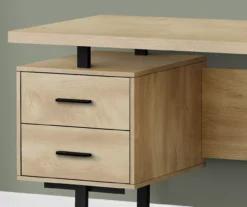 Natural Reclaimed Wood Look Reversible Computer Desk -Happy Home Area 810533367 4 1