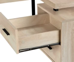 Natural Wood Look 3-Drawer L-Shaped Corner Comptuer Desk -Happy Home Area 810535780 8
