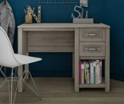 Sierra Ridge Levi Light Walnut Pedestal Desk -Happy Home Area 810538117 2