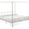 Marion White Metal King Canopy Bed