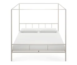 Marion White Metal King Canopy Bed -Happy Home Area 810538376 4