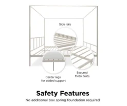 Marion White Metal King Canopy Bed -Happy Home Area 810538376 6