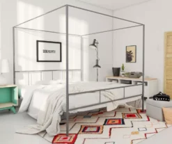 Marion Dark Gray Metal King Canopy Bed -Happy Home Area 810538378 1