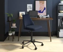 Brittany Blue Linen Office Chair 8 Brittany Blue Linen Office Chair -Happy Home Area 810538399 2