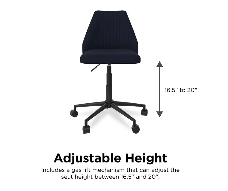 Brittany Blue Linen Office Chair 4 Brittany Blue Linen Office Chair - Image 4