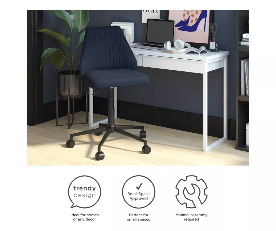 Brittany Blue Linen Office Chair 5 Brittany Blue Linen Office Chair - Image 5