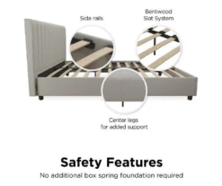 Novogratz Brittany Upholstered Linen Queen Bed -Happy Home Area 810538410 6