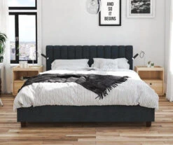 Novogratz Brittany Upholstered Linen Queen Bed -Happy Home Area 810538411 2