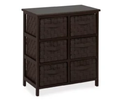 Black 6-Drawer Woven Strap Chest -Happy Home Area 810539930 3