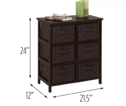 Black 6-Drawer Woven Strap Chest -Happy Home Area 810539930 4