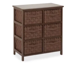 Brown 6-Drawer Woven Strap Chest -Happy Home Area 810539931 3