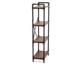 Black Industrial 4-Tier Bookshelf -Happy Home Area 810539935 4