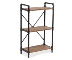 Black Industrial 3-Tier Bookshelf -Happy Home Area 810539936 3