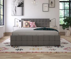 CosmoLiving Elizabeth Gray Linen Storage Bed -Happy Home Area 810541043 3