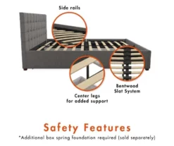 CosmoLiving Elizabeth Gray Linen Storage Bed -Happy Home Area 810541043 4