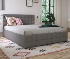 CosmoLiving Elizabeth Gray Linen Storage Bed -Happy Home Area 810541044 2